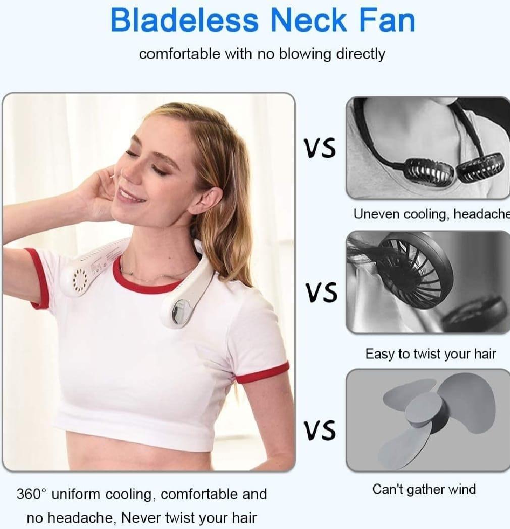 Rechargeable Bladeless Neck Fan - 1 Pic Lightweight and Portable Cooling Slution