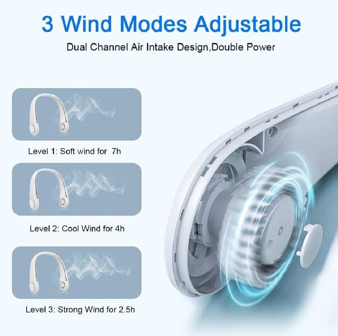 Rechargeable Bladeless Neck Fan - 1 Pic Lightweight and Portable Cooling Slution